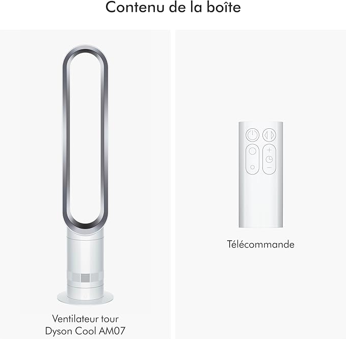 Ventilateur Tour sans Pale, Télécommande incluse, 9 vitesses…